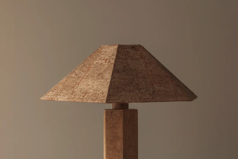 Hexagonal Cork Table Lamp by Ingo Maurer for M Design, Germany 1970s