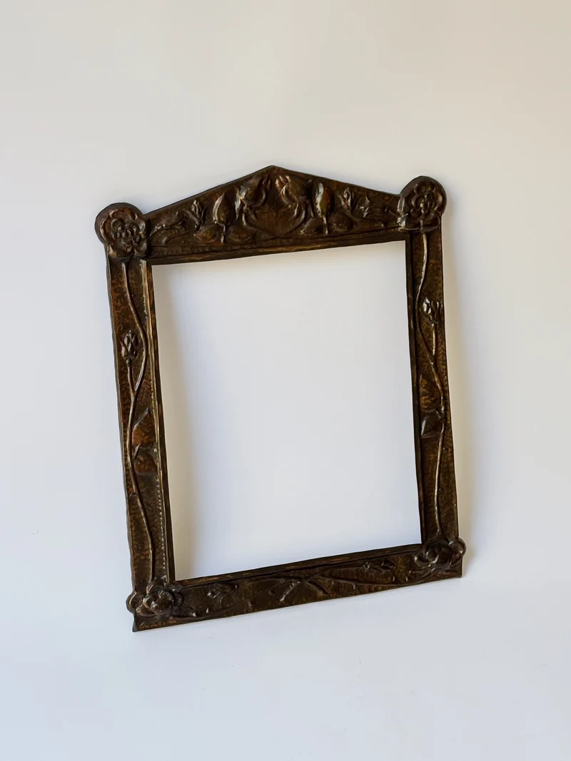 Repoussé Folk Art Copper Frame, c. 1970's-1980's Poland
