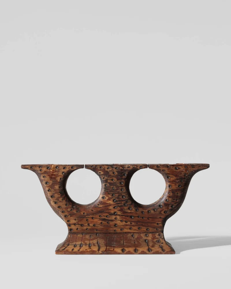 Vintage Swedish Carved Wood Candlelabra