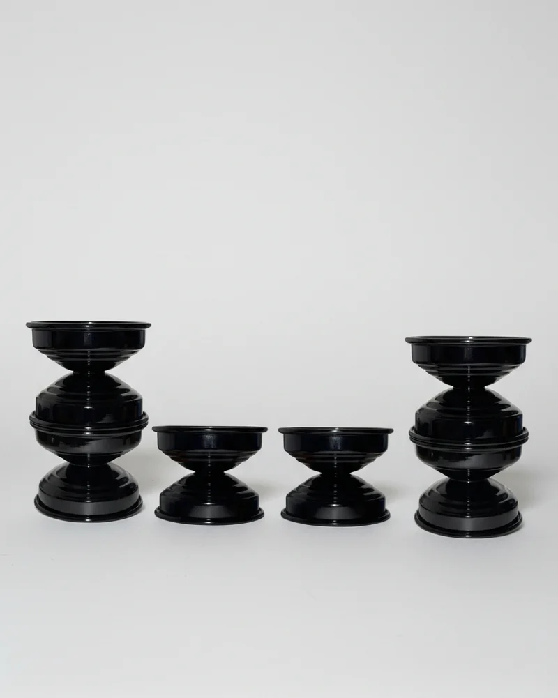 Contemporary Classic Candle Holders in Metal - Licorice Black Collection