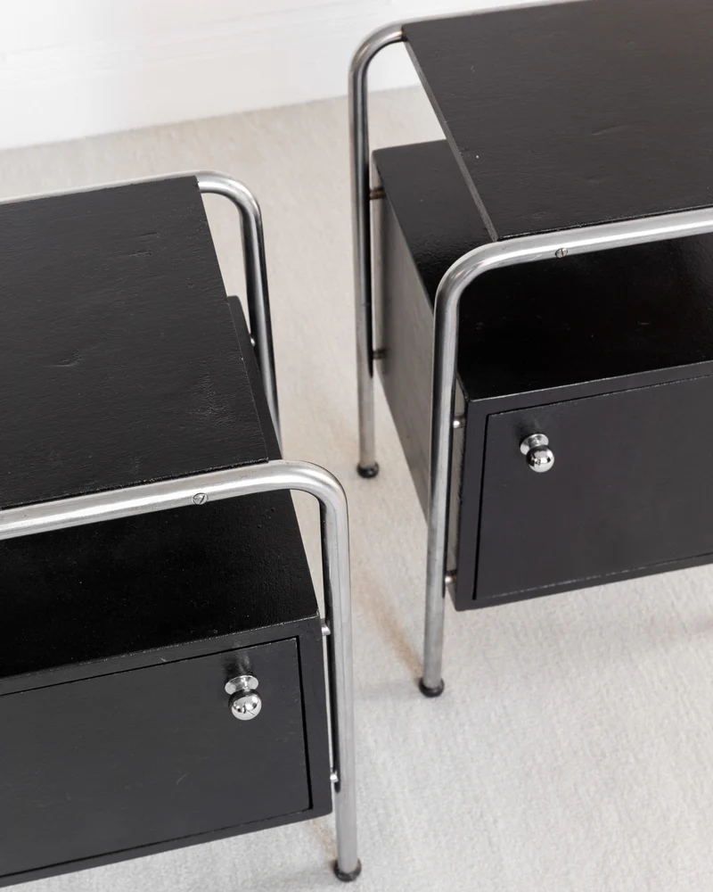 Pair of Functionalist Nightstands, Sweden 1930s
