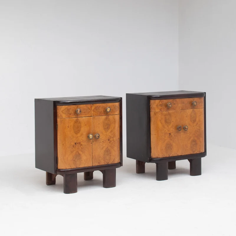 Pair of Italian Art Deco Bedside Cabinets