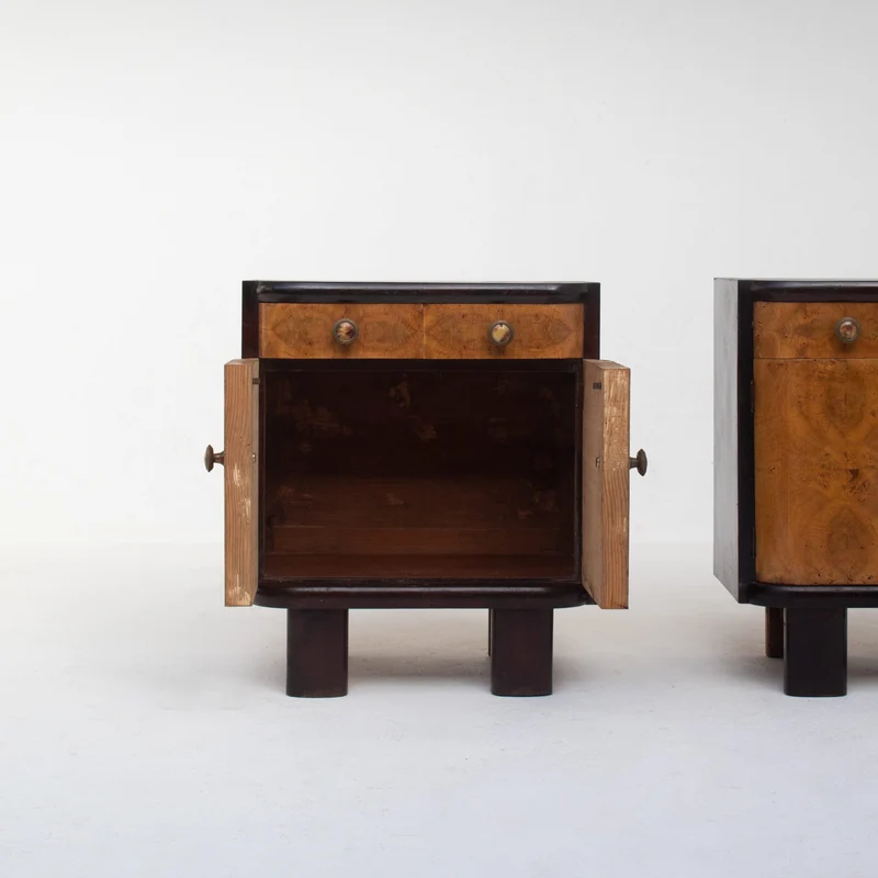 Pair of Italian Art Deco Bedside Cabinets