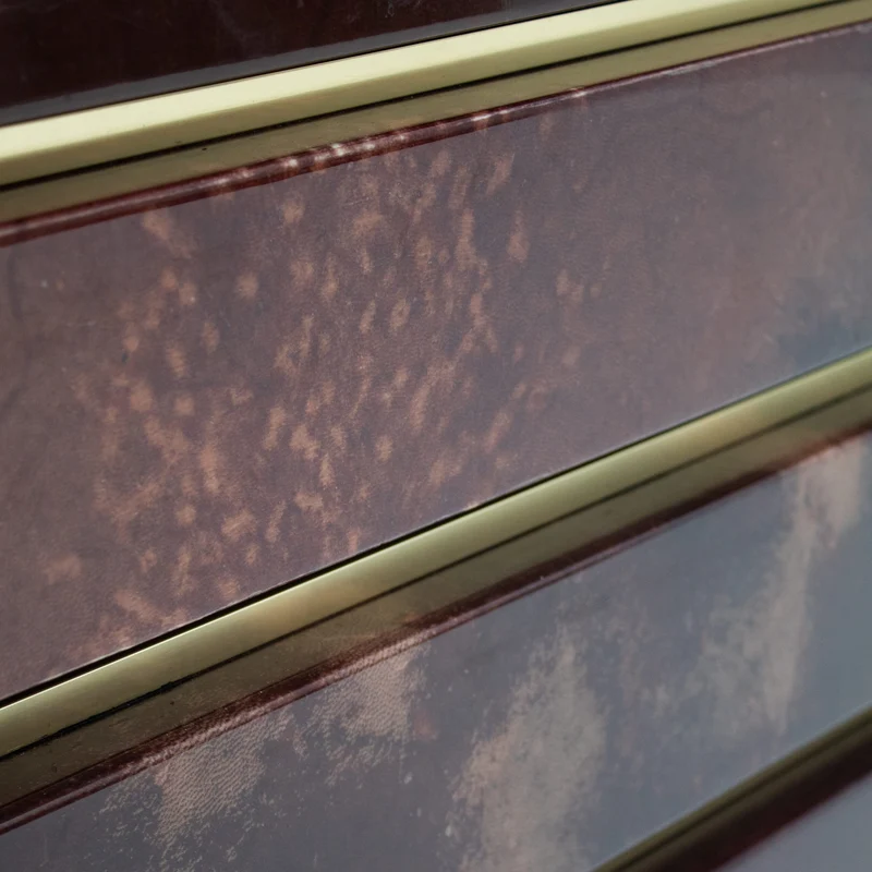 Pair of Aldo Tura (attr) Nightstands in Parchment and Brass