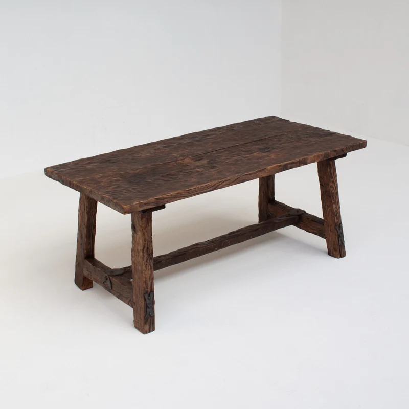 Brutalist Solid Wood Coffee Table