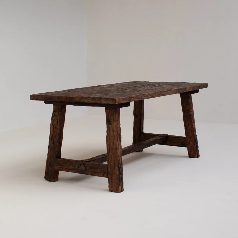 Brutalist Solid Wood Coffee Table