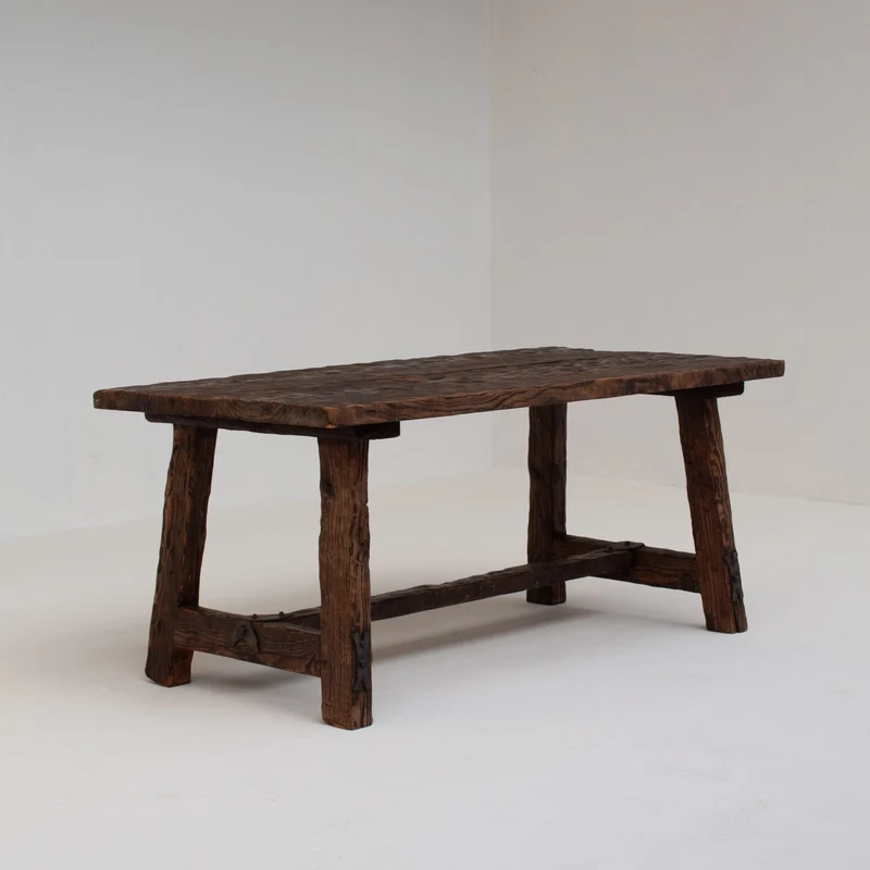 Brutalist Solid Wood Coffee Table