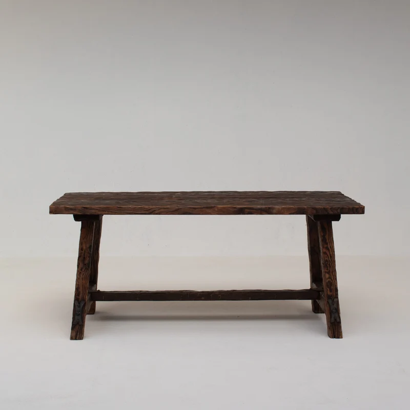 Brutalist Solid Wood Coffee Table