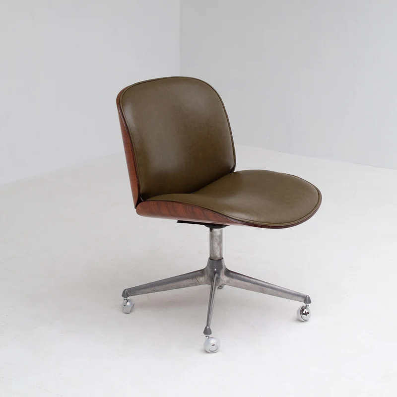 Ico Parisi Office Chair in Wood and Metal