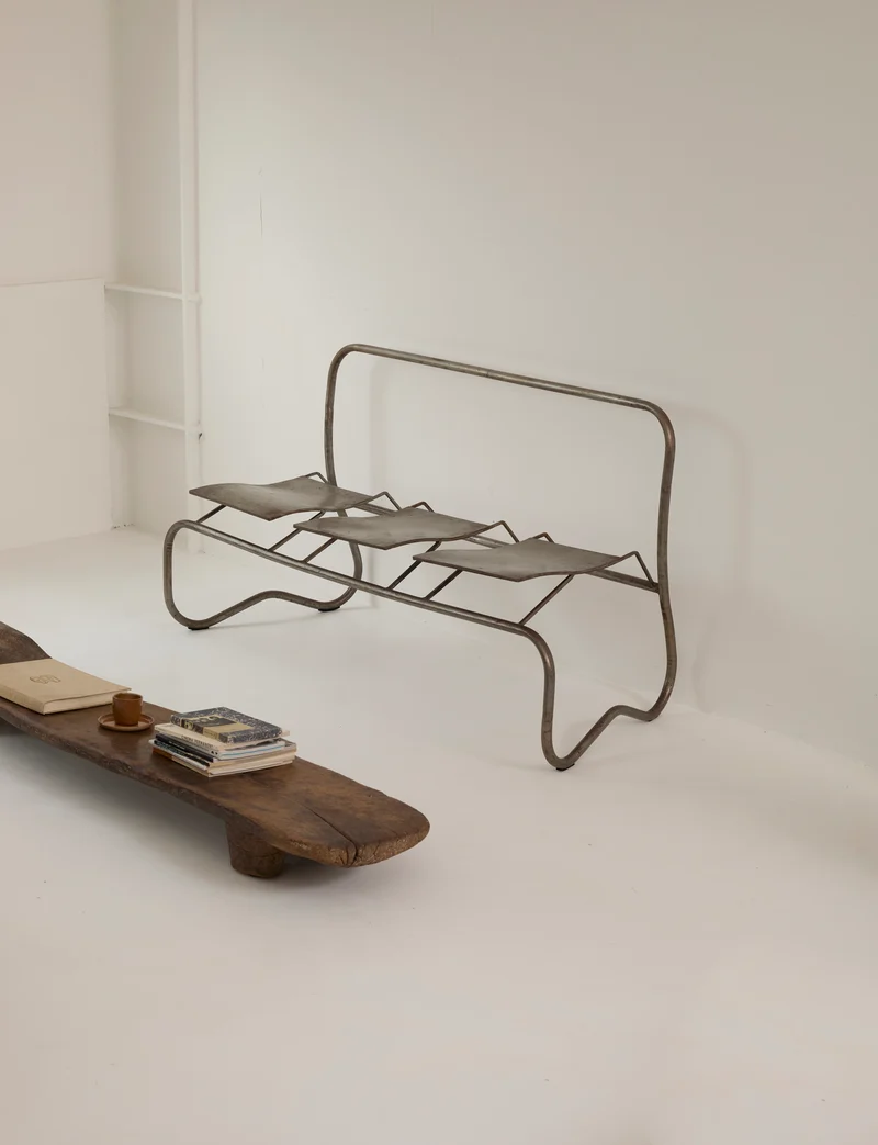 Unique Signed Artist Bench / Settee in Metal