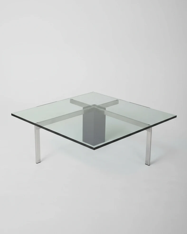 KW1 glass, metal and granite coffee table by Hank Kwint for Metaform 1980s