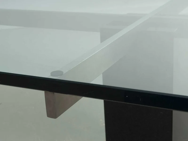 KW1 glass, metal and granite coffee table by Hank Kwint for Metaform 1980s