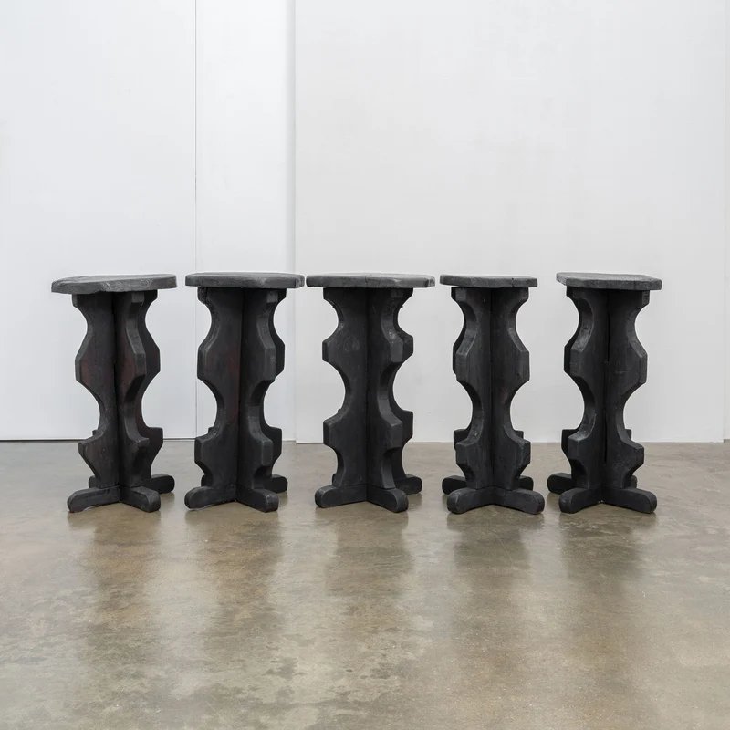Sculptural Brutalist Bar Stools