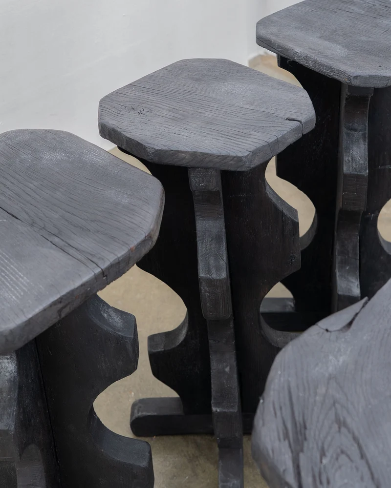 Sculptural Brutalist Bar Stools