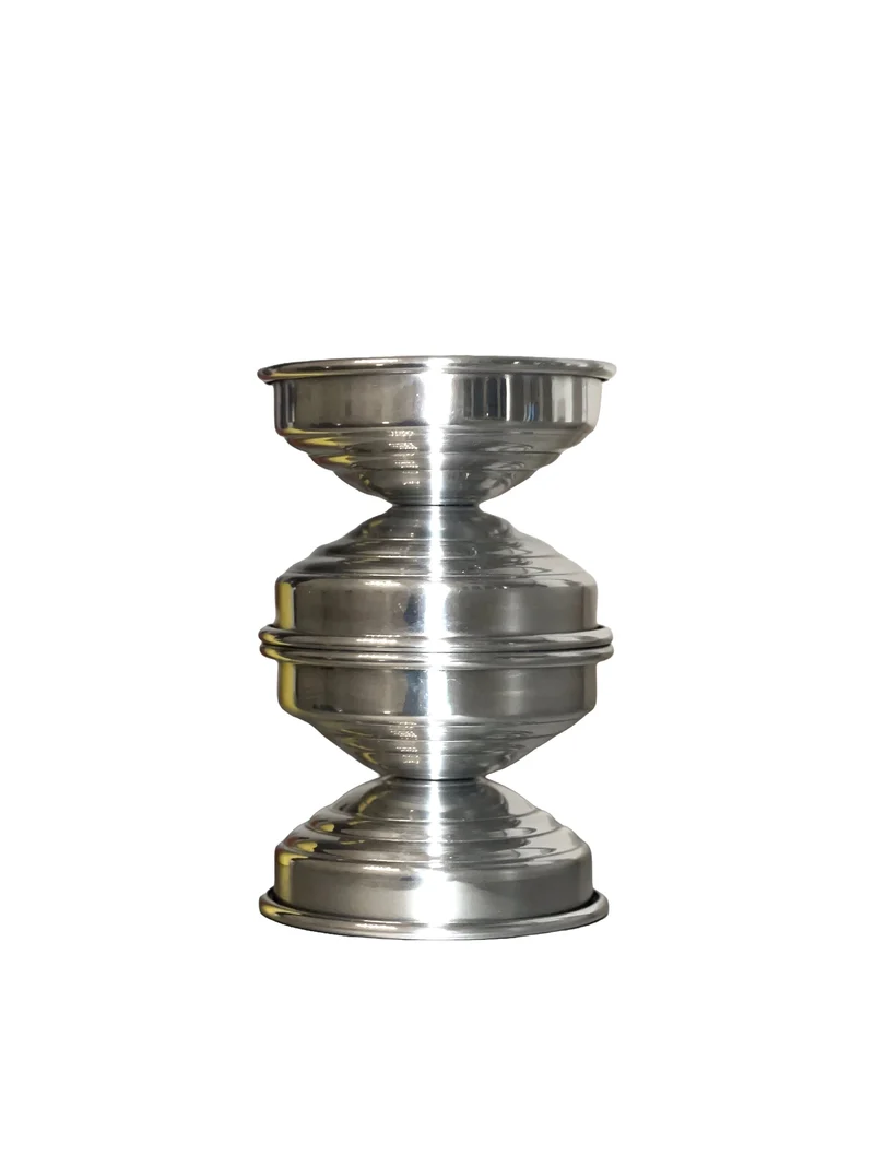 Art Deco Candle Holders in Metal and Polished aluminum