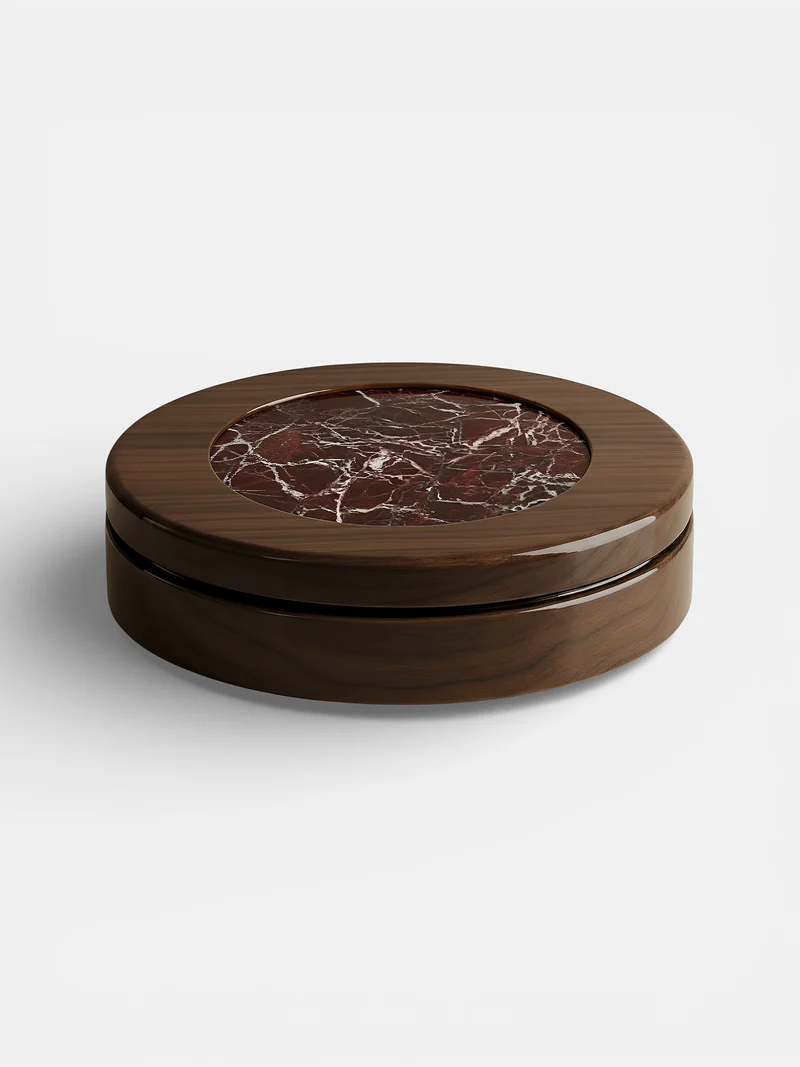 Yoyo Wooden And Rosso Levanto Marble Coffee Table