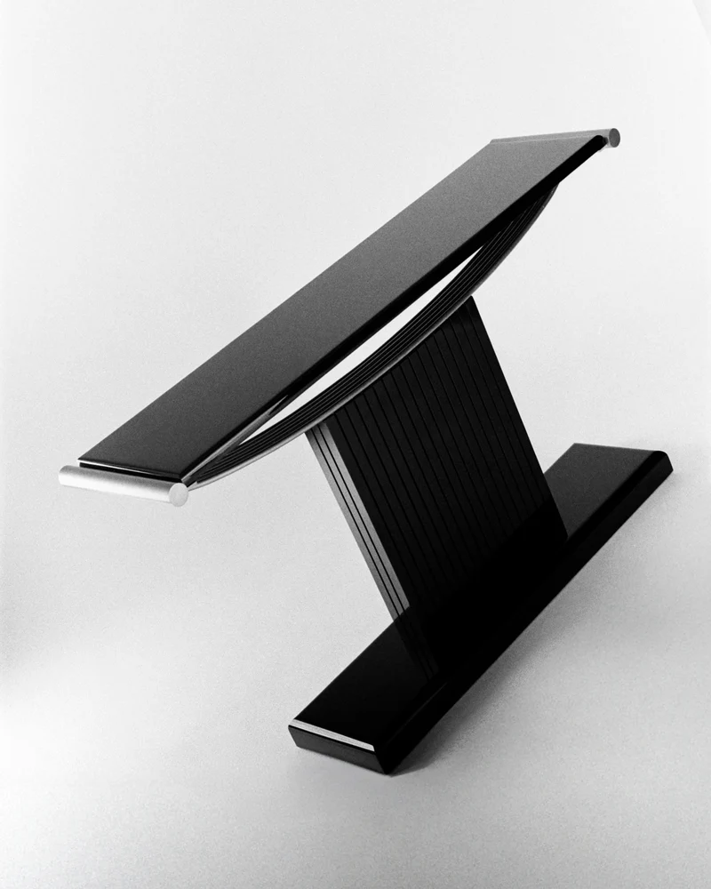 Console "The Portico" | Stainless Steel & Lacquered Wood