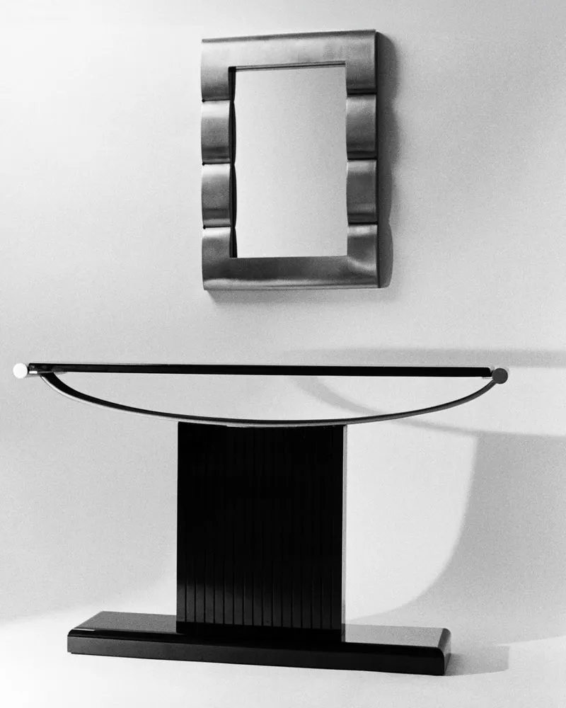 Console "The Portico" | Stainless Steel & Lacquered Wood
