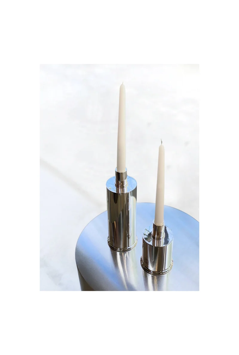 Silver Plated Candle Holders in Brass and Silver Plated Brass