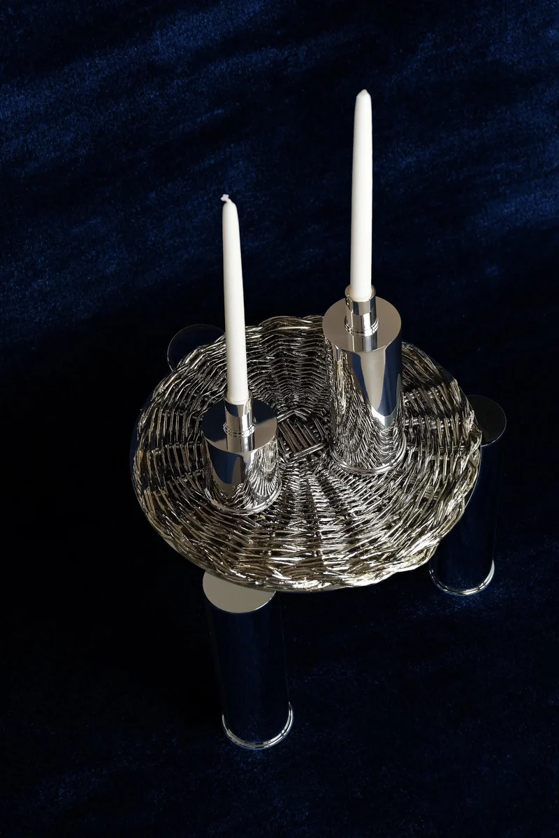 Silver Plated Candle Holders in Brass and Silver Plated Brass