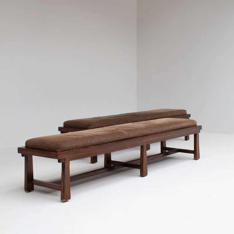 Rustique Bench in Wood with Cushion