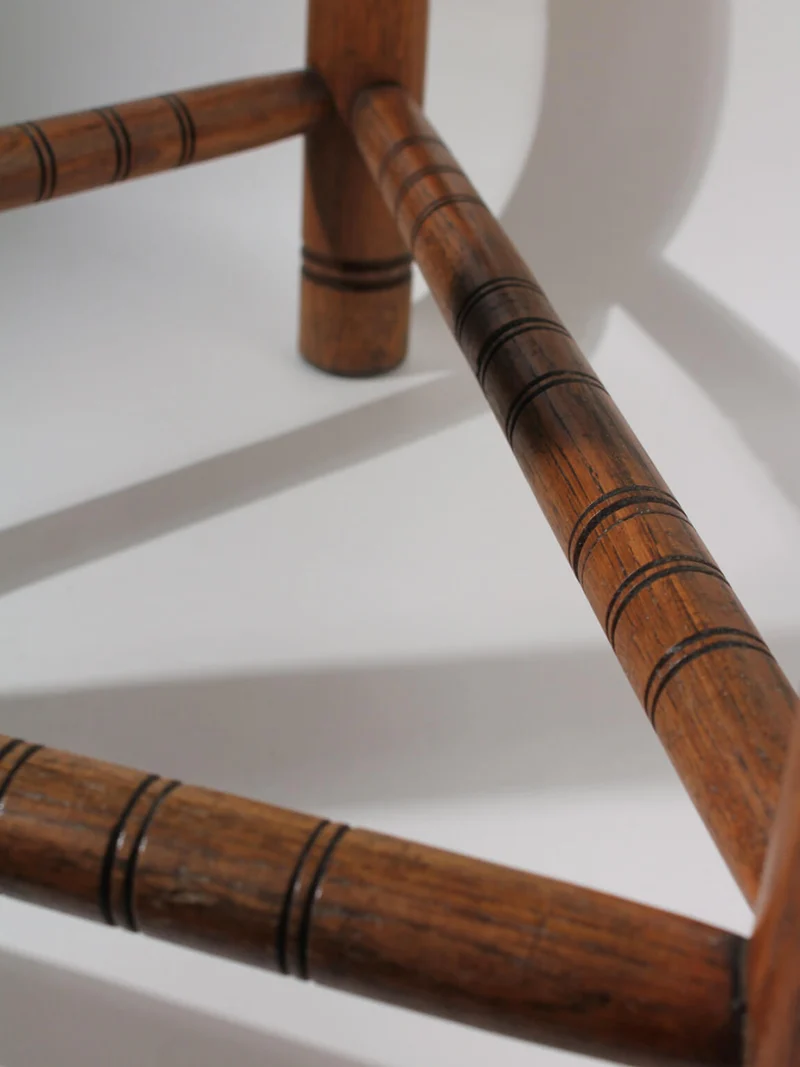 Swedish Carved Oak Monk Chair
