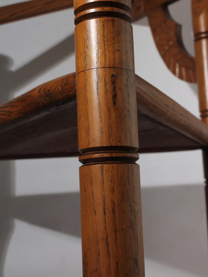 Swedish Carved Oak Monk Chair