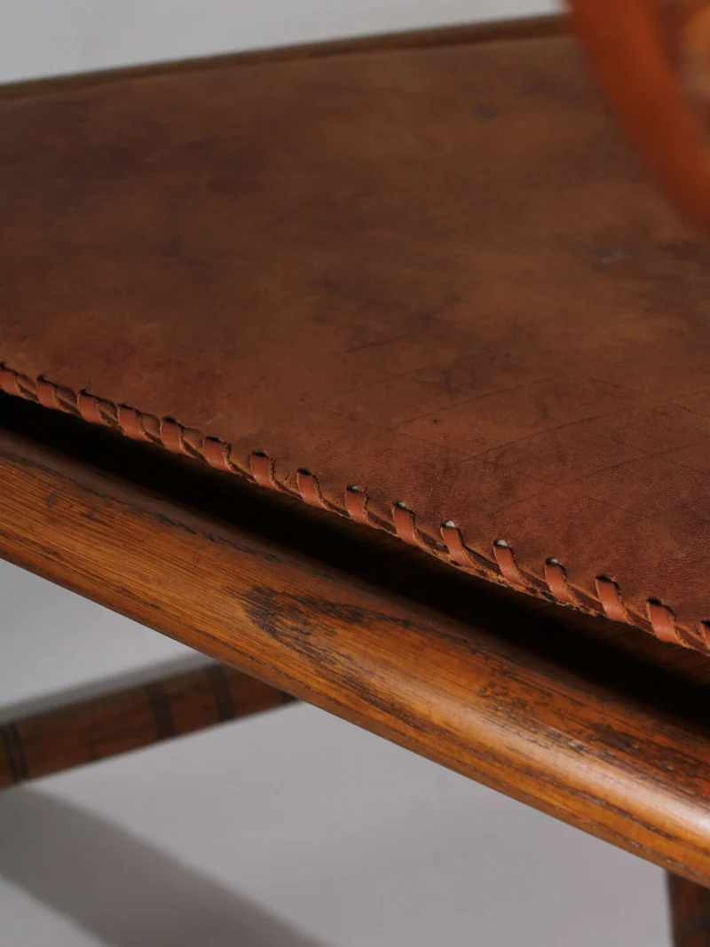 Swedish Carved Oak Monk Chair