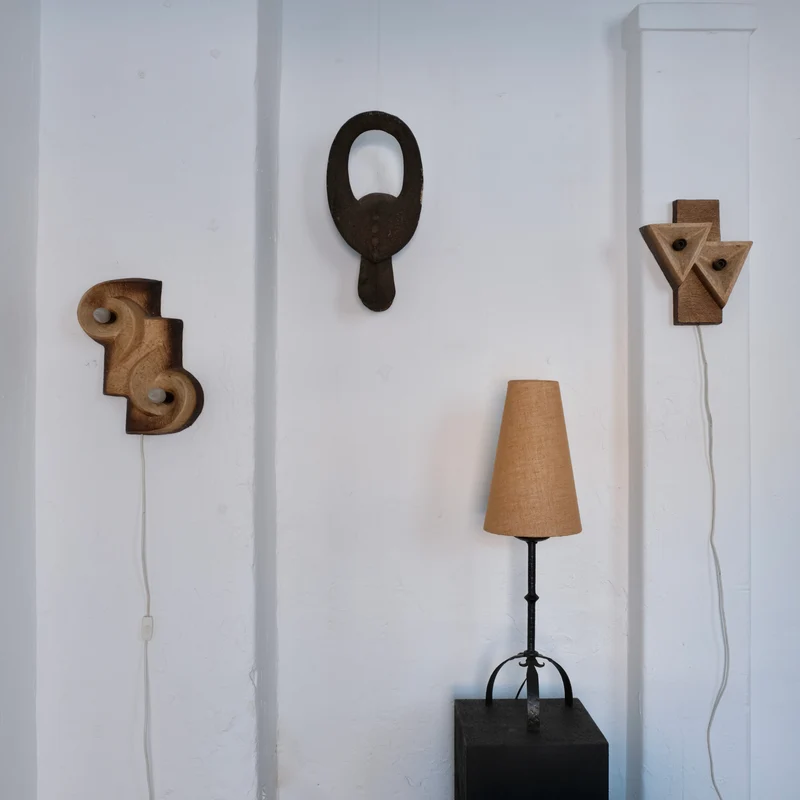 Vintage Mid-Century Brutalist Wrought Iron Table Lamp | 1970s