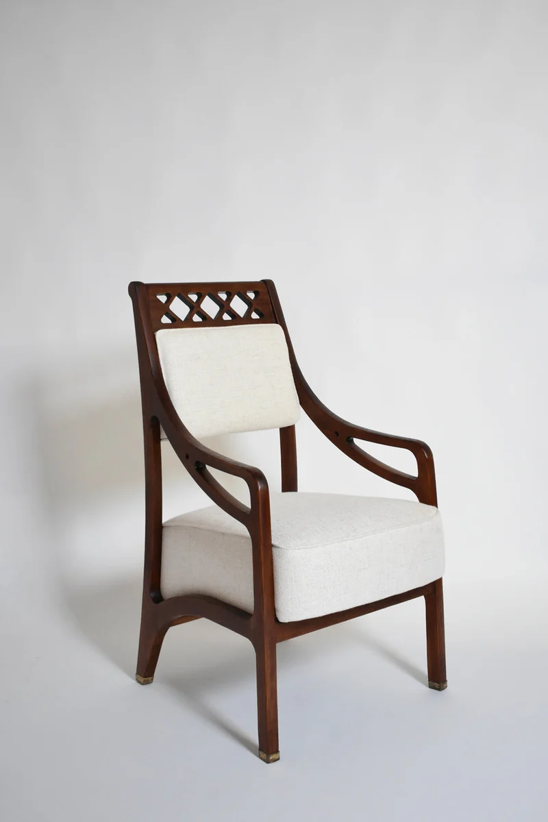 Pair of High Back Crosspieces Armchairs, 1960s