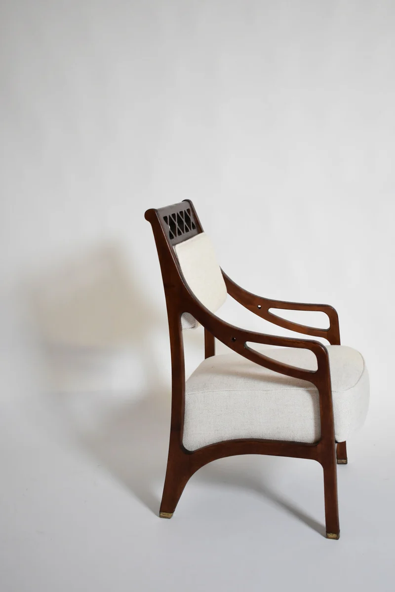 Pair of High Back Crosspieces Armchairs, 1960s