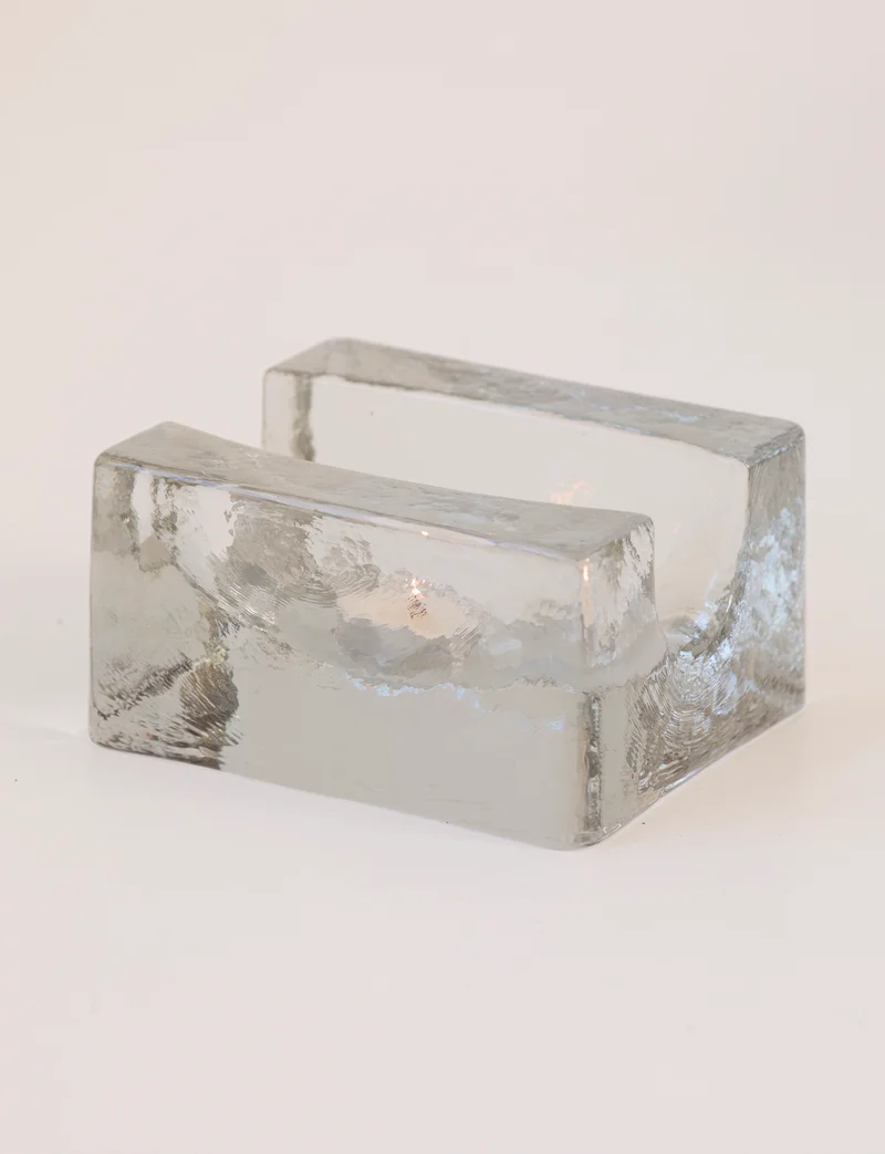 Vintage Scandinavian Candle Holders in Glass and Clear Glass