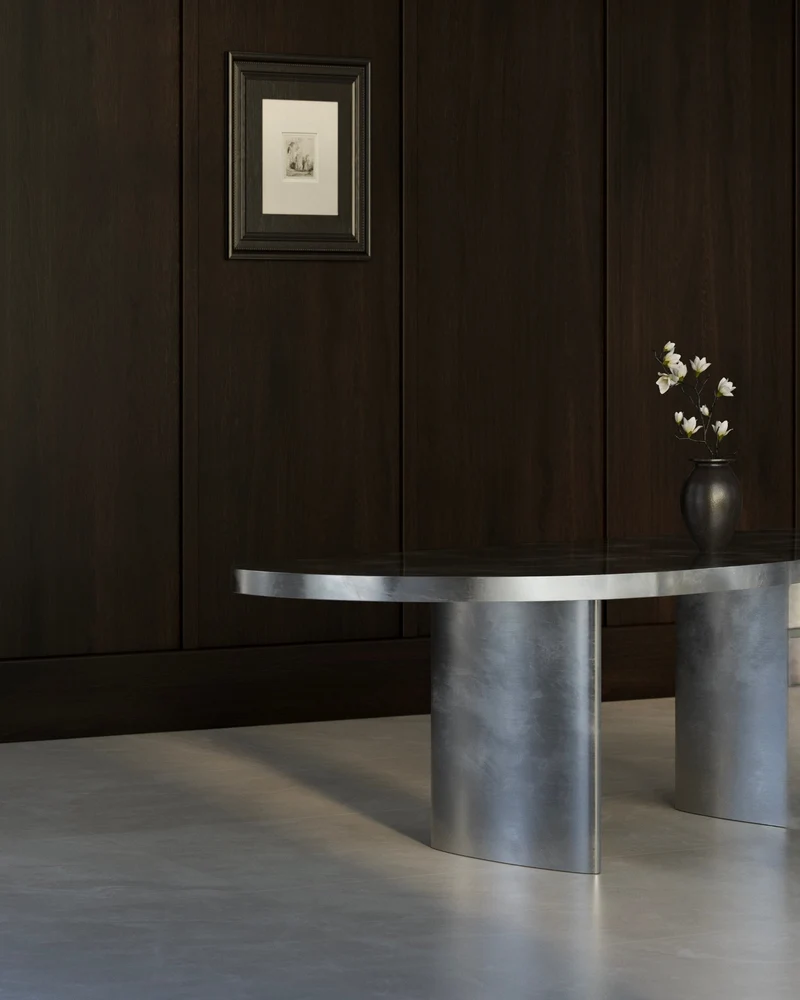 Contemporary Dining Table - Stainless Steel Collection