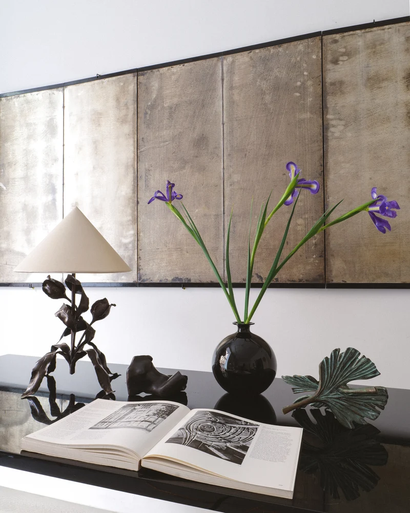 Vintage Wilting Flower Wrought Iron Table Lamp 1920s