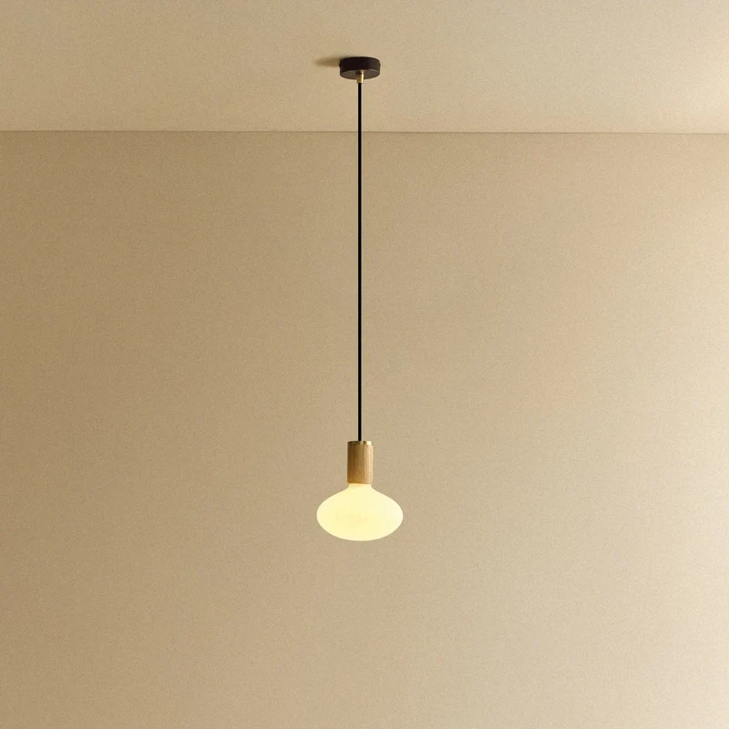 Oval Dim-to-Warm Pendant Light in Oak
