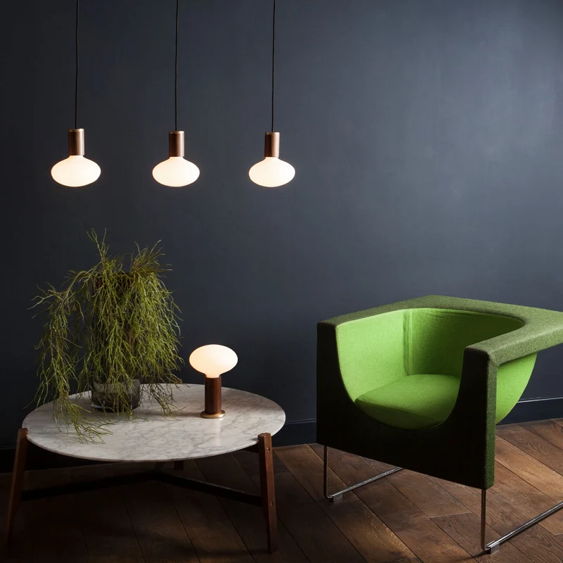 Oval Dim-to-Warm Pendant Light in Oak