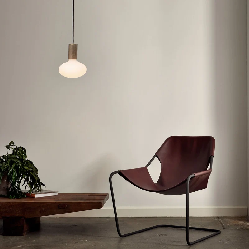 Oval Dim-to-Warm Pendant Light in Walnut
