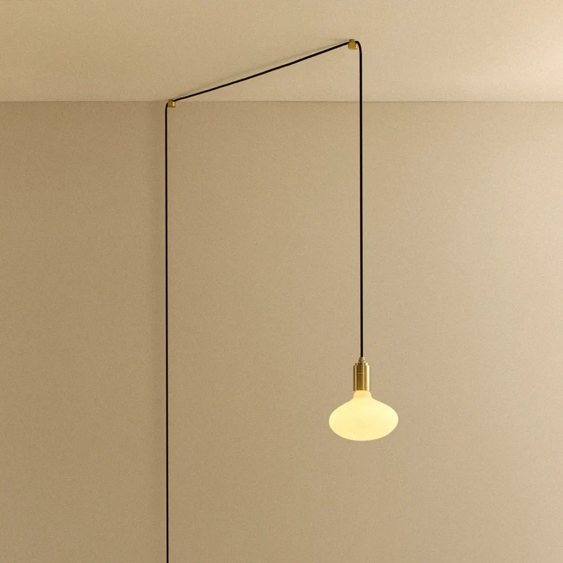 Oval Dim-to-Warm Plug-In Pendant in Brass