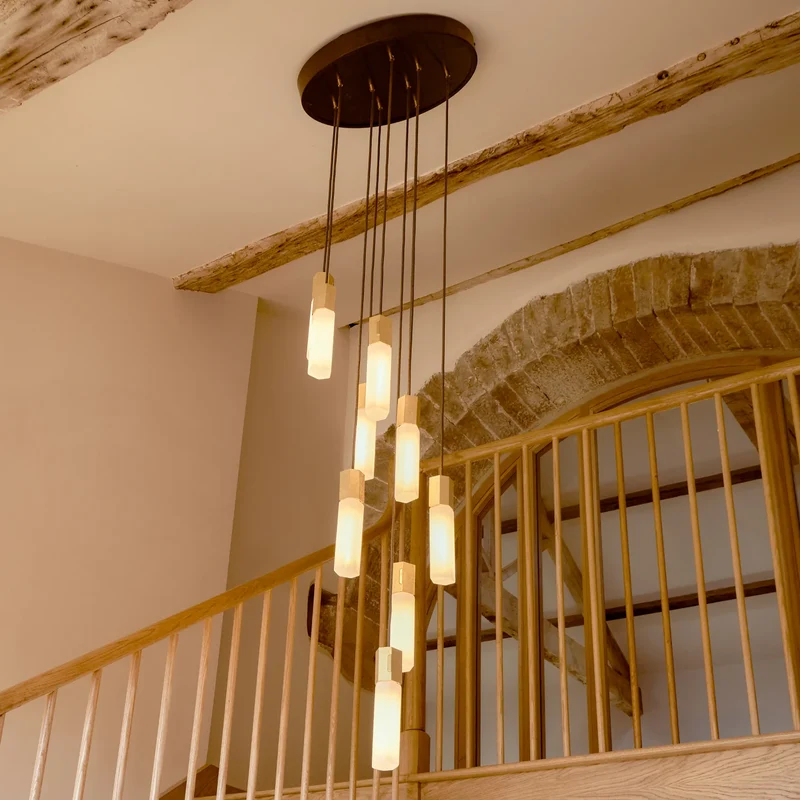 Basalt Nine Pendant in Brass