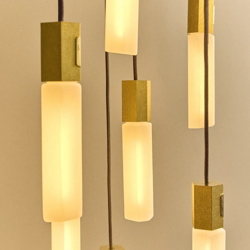 Basalt Nine Pendant in Brass