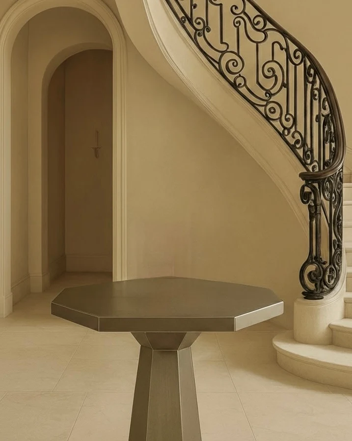 Hexagonal Stainless Steel Table
