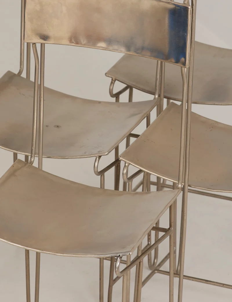 Set of 4 Metal Artist Dining Chairs from France Circa 1960-70
