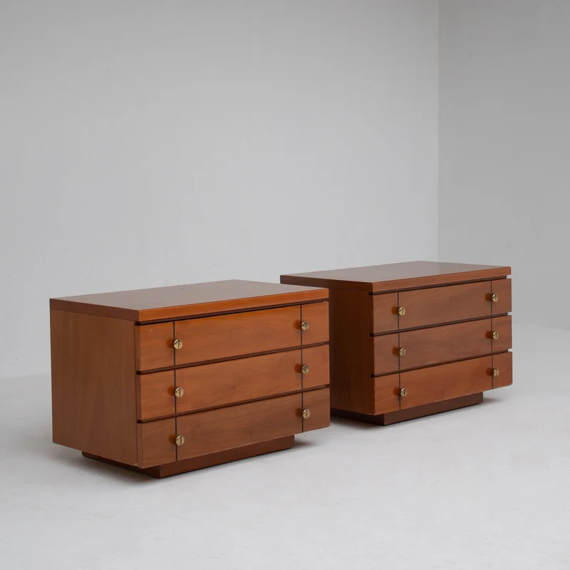 Set of Mid Century Nightstands in Wood