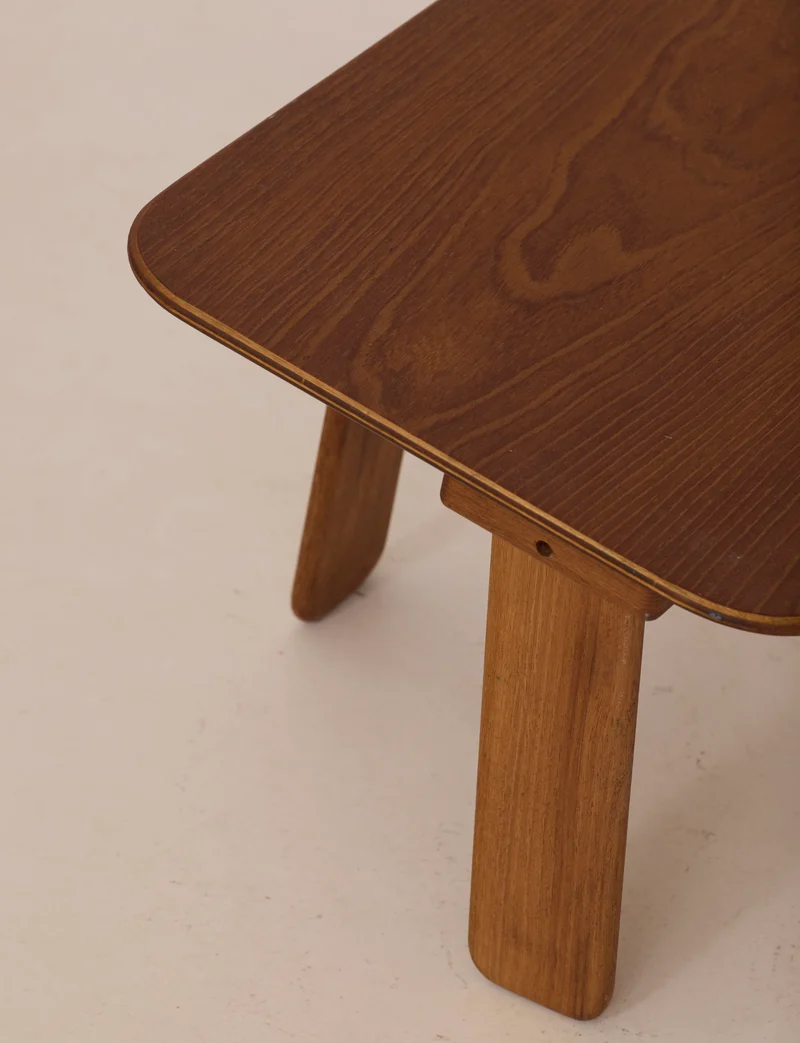 Small dismountable wooden meditation table by Alain Gaubert, France circa 1980