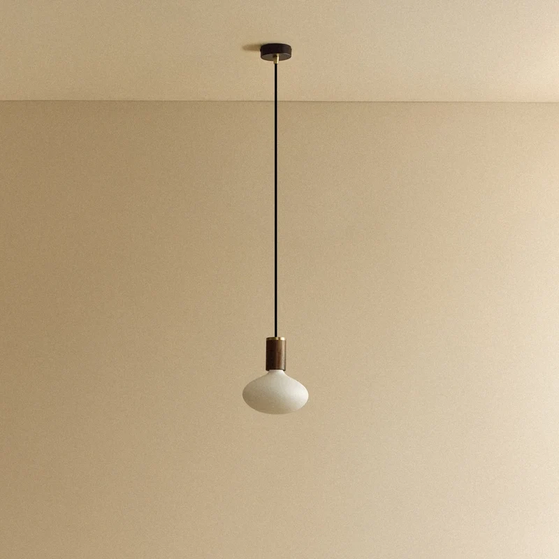 Oval Pendant Light in Walnut