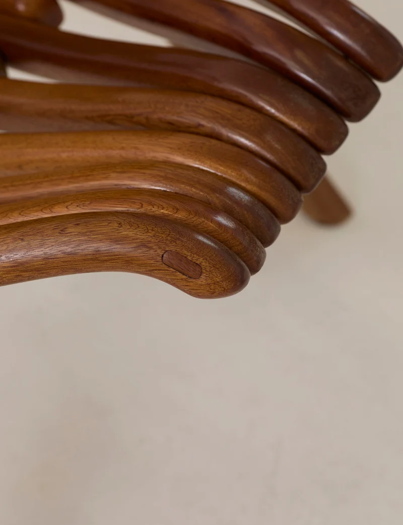 Vintage Artisanal Foldable Lounge Chair in Wood