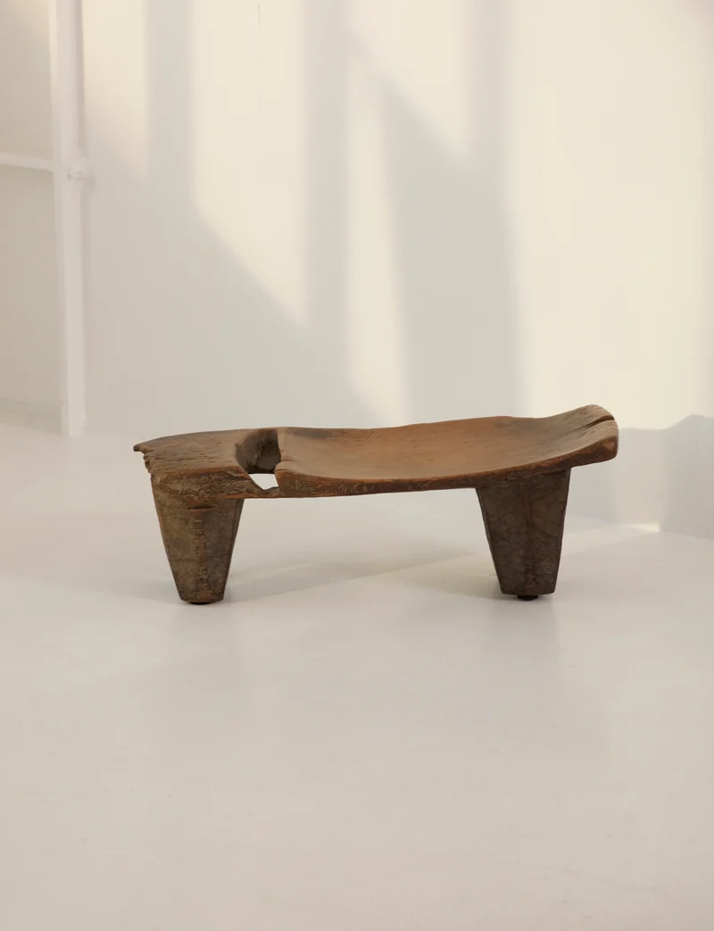 Mid-Century African Senufo Stool / Side Table in Solid Wood