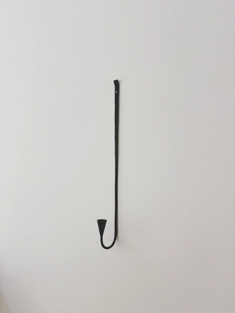 Set of 3 Large Danish Wrought Iron Wall Candlesticks, c. Late 1990s