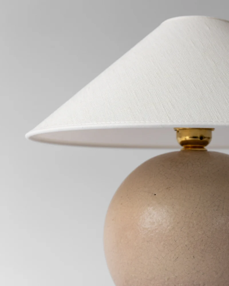 Vintage Spherical Modernist Ceramic Table Lamp, 1940s, Sweden