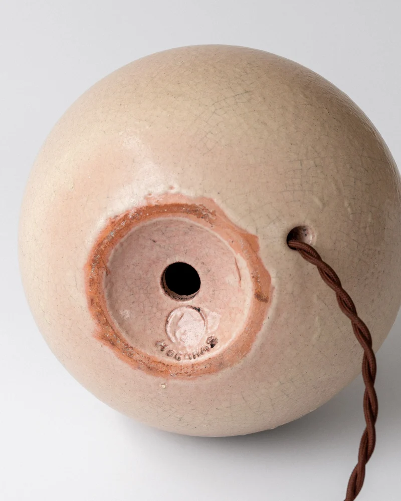 Vintage Spherical Modernist Ceramic Table Lamp, 1940s, Sweden